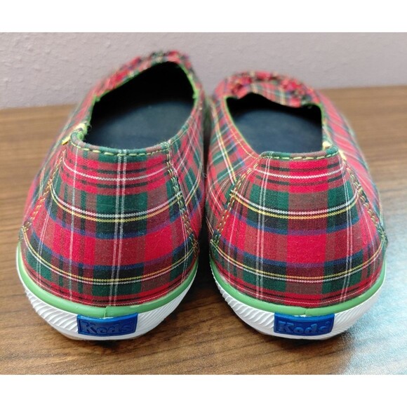 Vintage 90s KEDS Christmas Plaid Slip On Flats Women's Size 11 - Picture 4 of 8